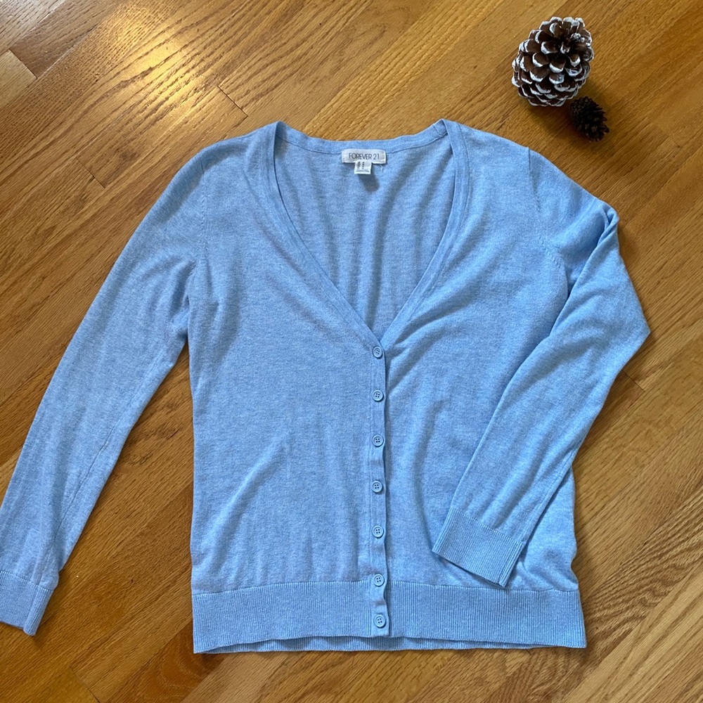Light Blue Forever 21 Cardigan - Picture 3 of 6